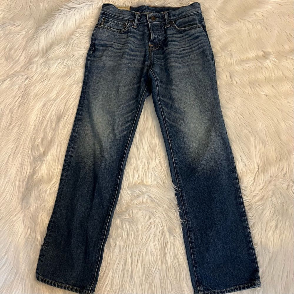ABERCROMBIE & FITCH Jeans A&F Classic Straight Button Fly Blue Denim Men's 28x30